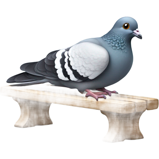 A pigeon sitting on a bench, hitting its knee with its wing, laughing to tears with water dripping from its eyes. emoji