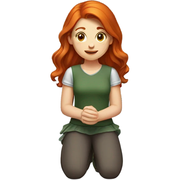 Redhead girl kneeling emoji