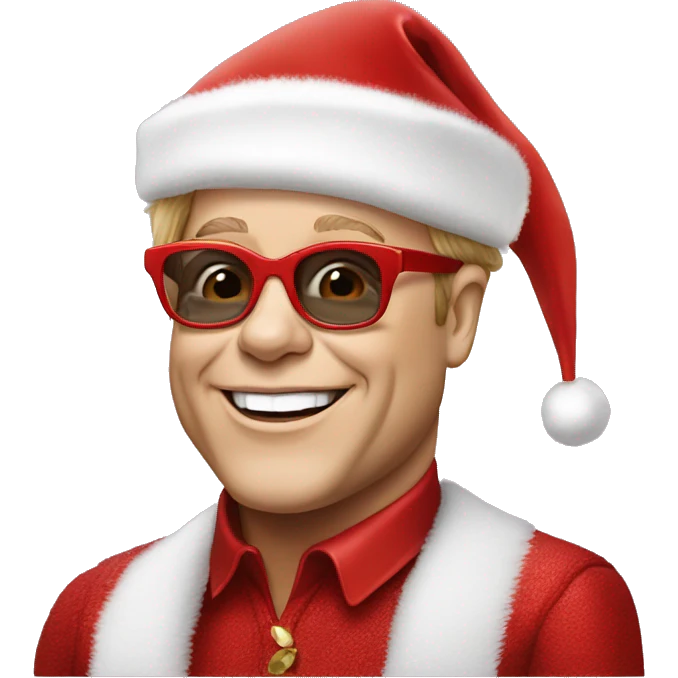 elton john with santa hat emoji