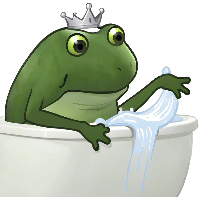 princess frog using bathroom emoji