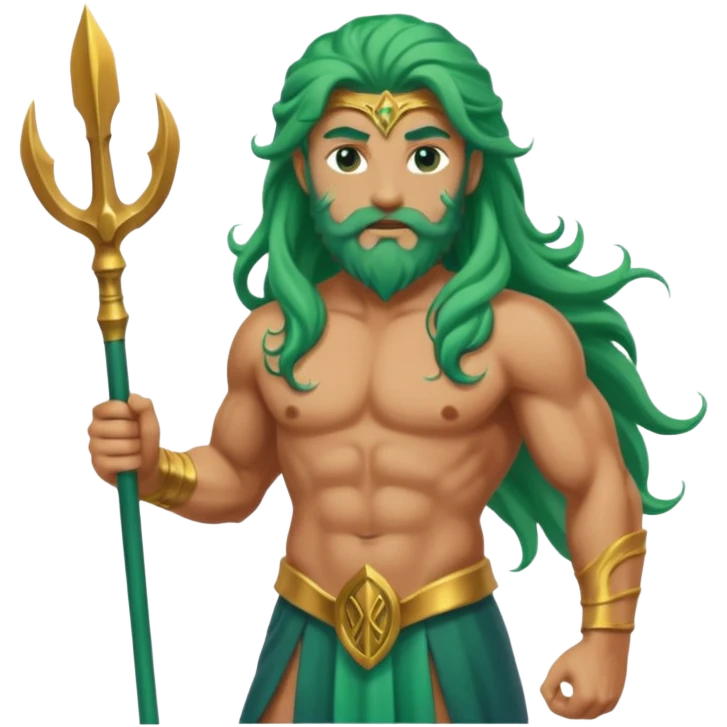 front view Poisedon emoji