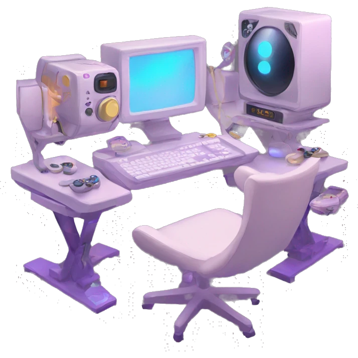 Aesthetic light gaming set up emoji