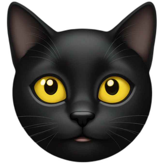 black cat with yellow eyes emoji
