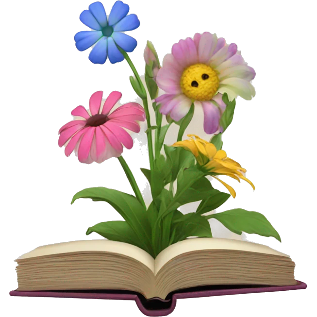 Books and flowers emoji