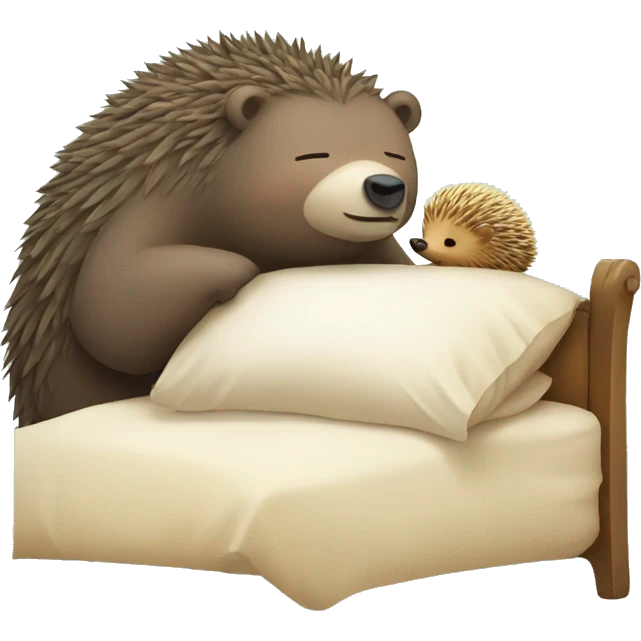 Sleeping bear and hedgehog emoji