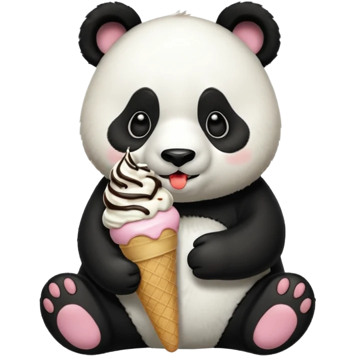 Panda eating ice cream emoji