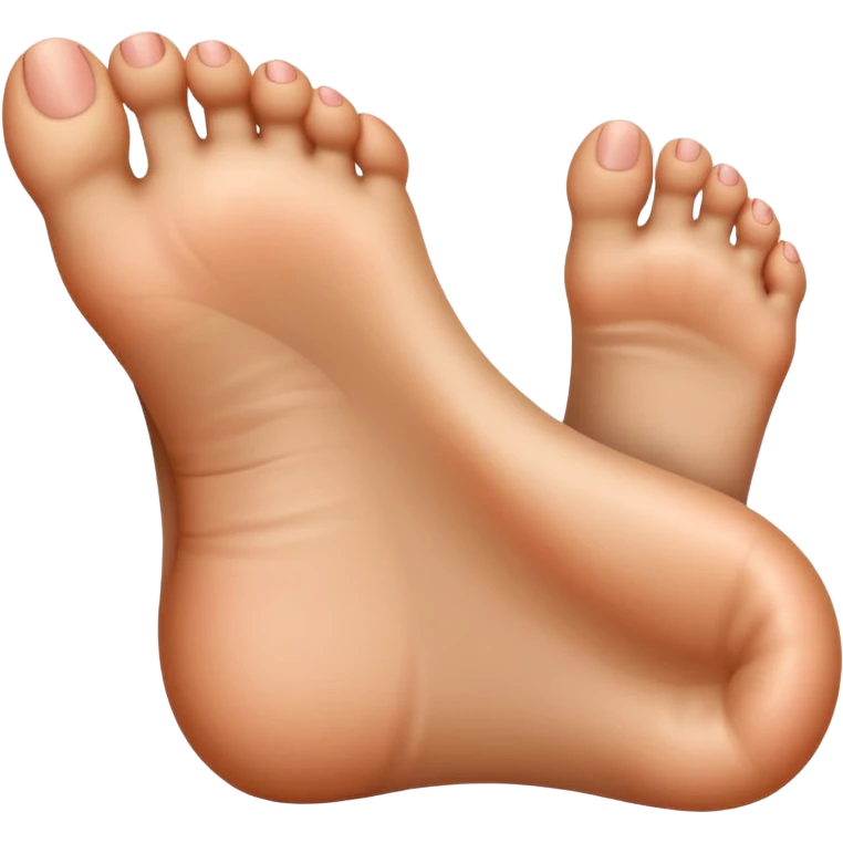 Bottom of foot big top pointing up. The little toes curled down  emoji
