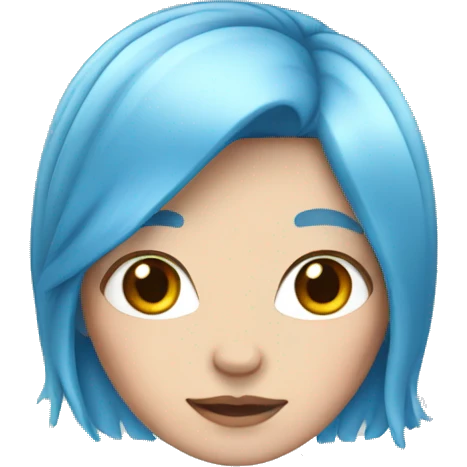 white girl with blue hair emoji