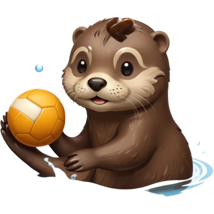 otter with ball and water emoji