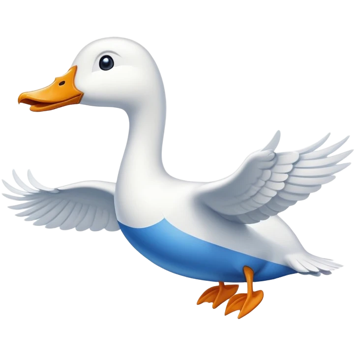A cartoon jet airplane with a white goose neck and head extending from where the nose would be emoji