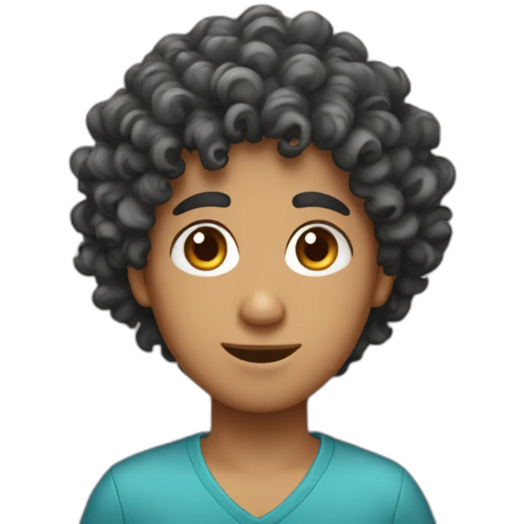 Curly haired Arab boy emoji