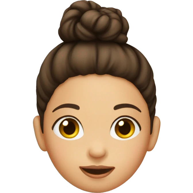 Brunette toddle with bun on top of her head emoji