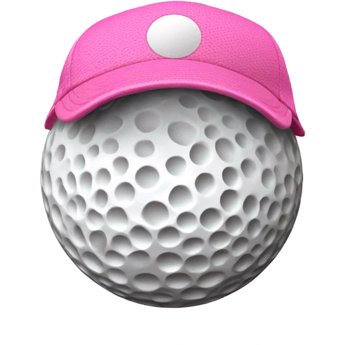 Golf ball with pink trucker hat emoji