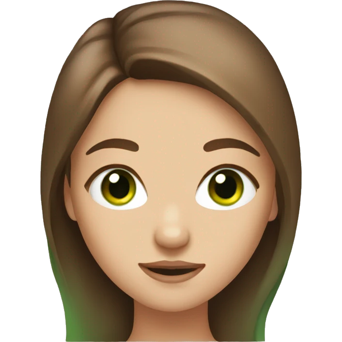 Girl with green eyes and brown hair emoji