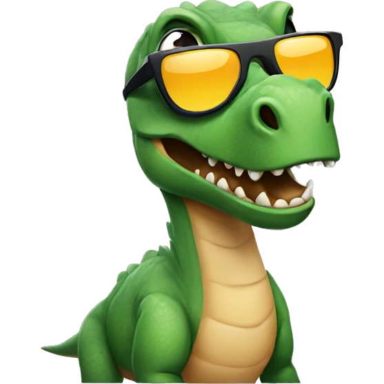 Dinosaur with sunglasses emoji