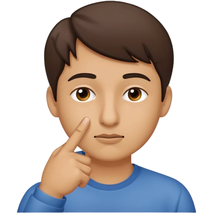 emoji that shows someone rubbing their index finger on their nose. emoji