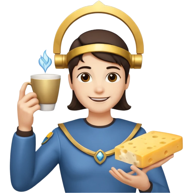📣😇🖖🏽☕️🧀🔑 emoji