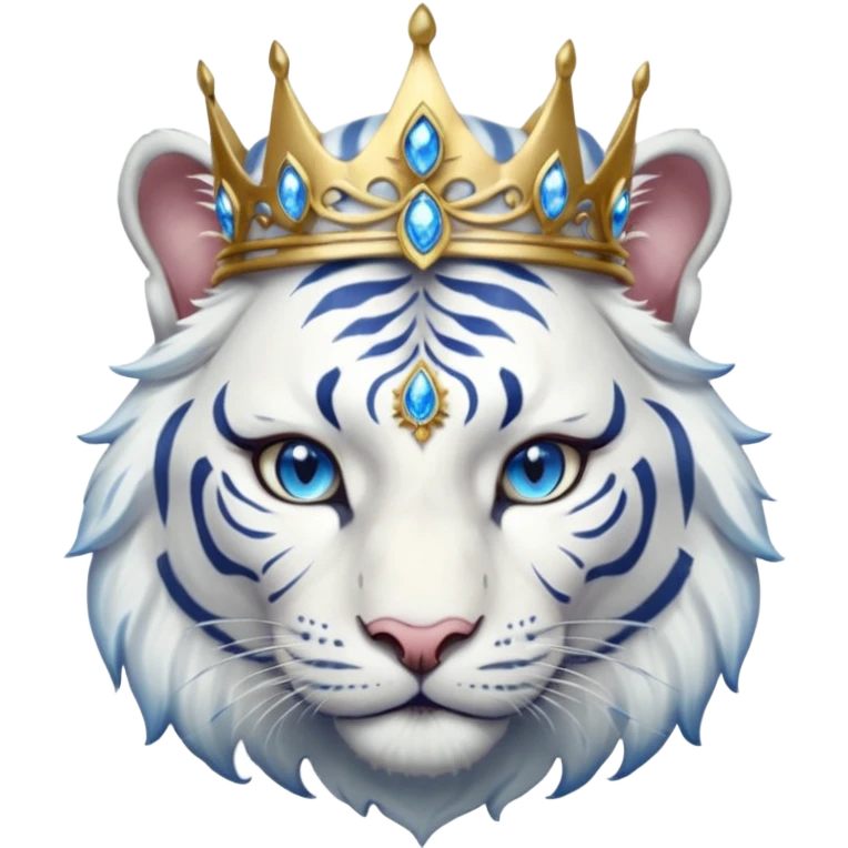 ESO Female white tiger khajiit leader of the umbral rose, blue eyes, blue 'third eye' gem, something symbolizing leadership ruling emoji