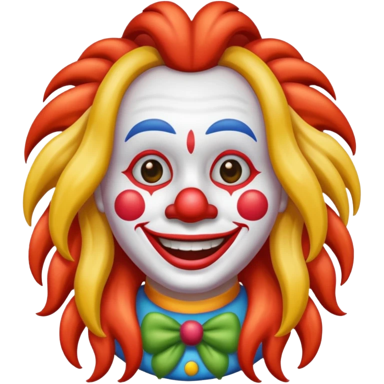 iPhone clown emoji with long hair emoji