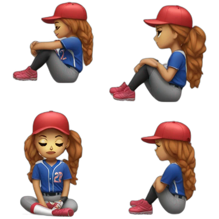 softbol girl tired emoji