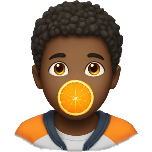 boy with a orange circle on his tongue emoji