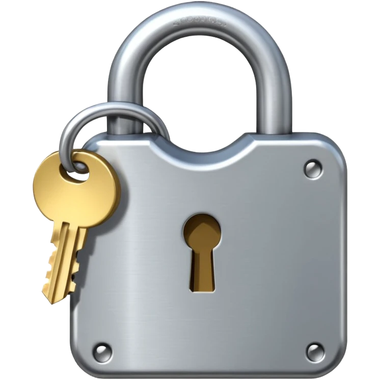 Closed padlock with a key inserted into it emoji