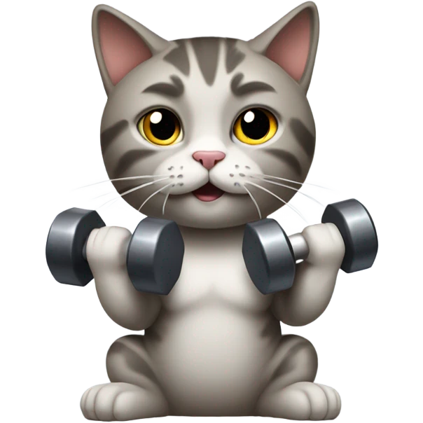 Cat lifting weights emoji