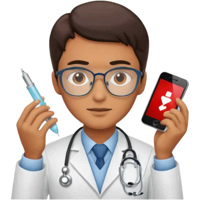 A doctor creating a protocol emoji