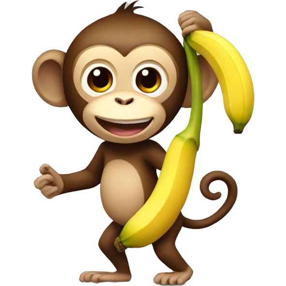 monkey with a big banana emoji
