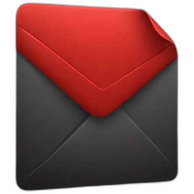 black bold red email emoji