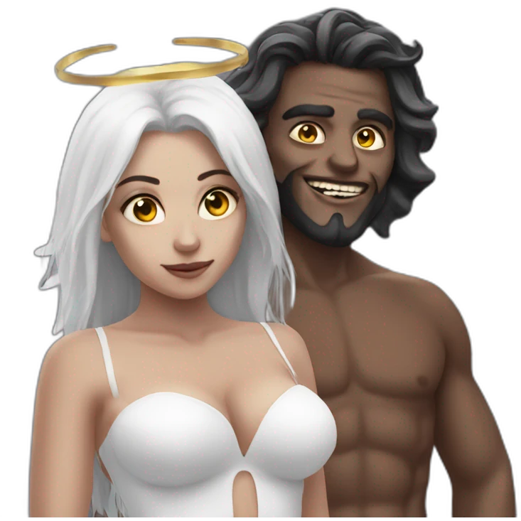 demon with angel  emoji