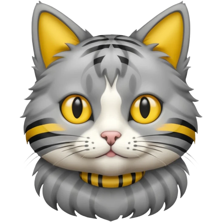 Cat grey and yellow emoji
