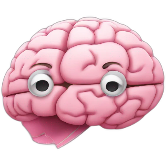 pink brain with a bandage stuck on the side of it to cover a booboo emoji