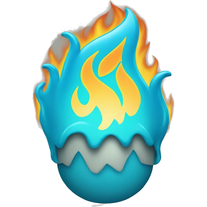 Cyan flame emoji