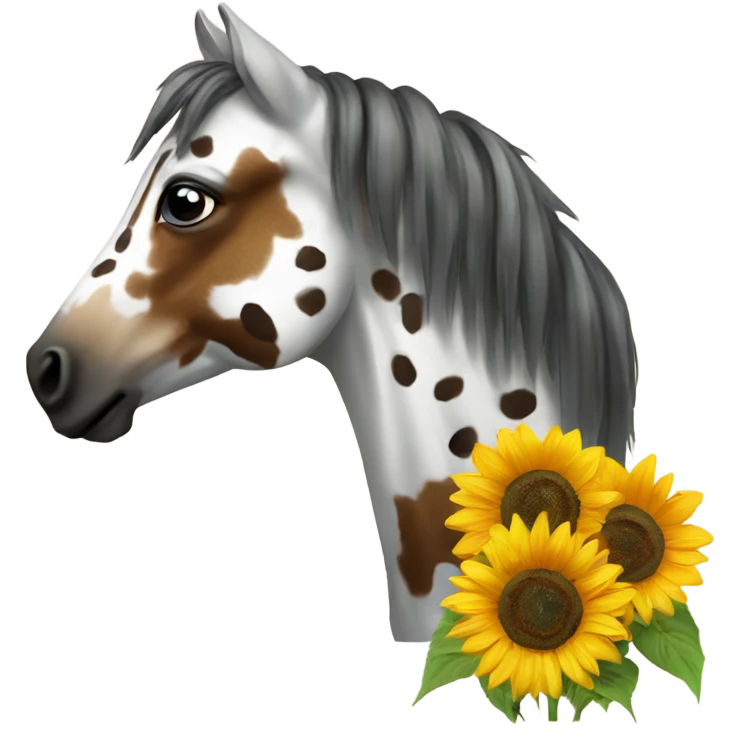 appaloosa horse with a sunflower  emoji