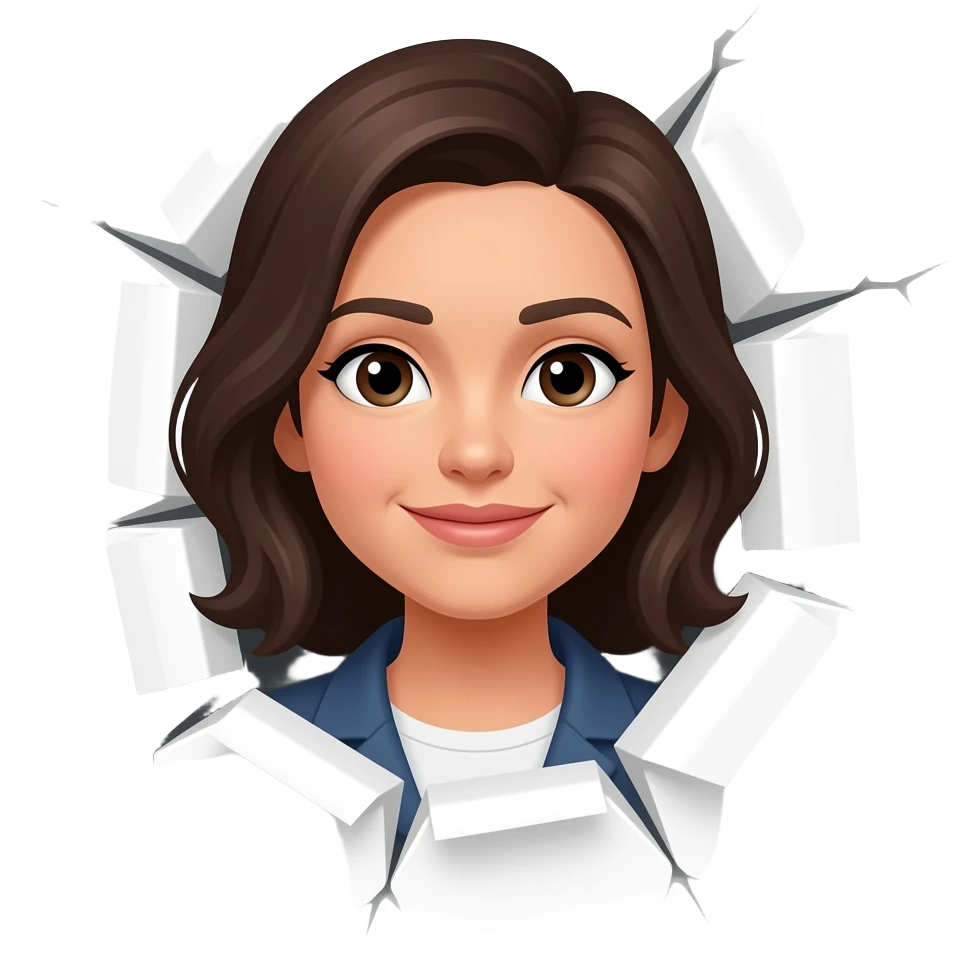 woman stuck in wall emoji