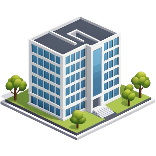 Minimalist office building, isometric exterior emoji