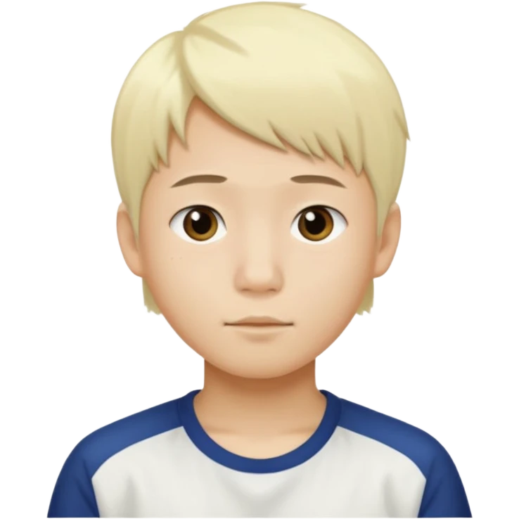 asian boy with a small face, small nose and bleach hair emoji