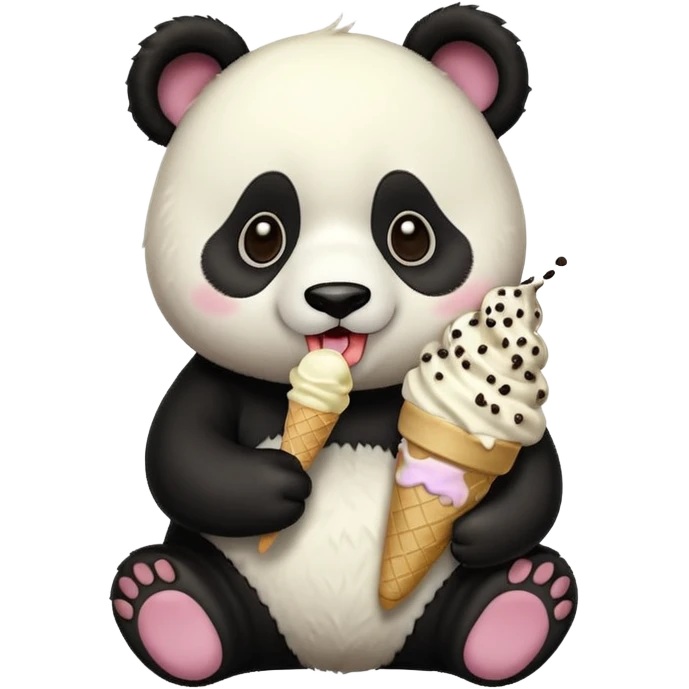 Panda eating ice cream emoji