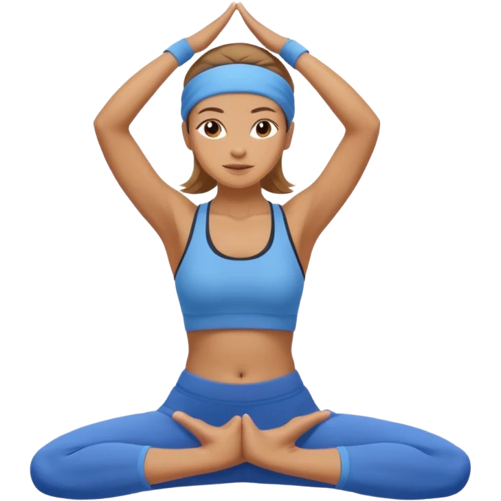 Yoga woman with blue sweatband emoji