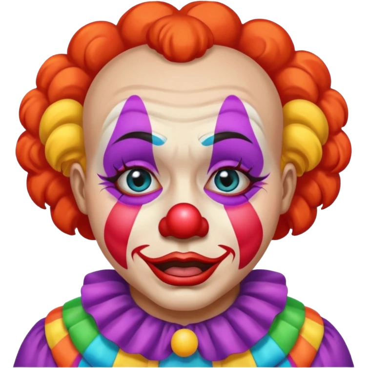 clowns with crying 😢 face without tears along with some body emoji