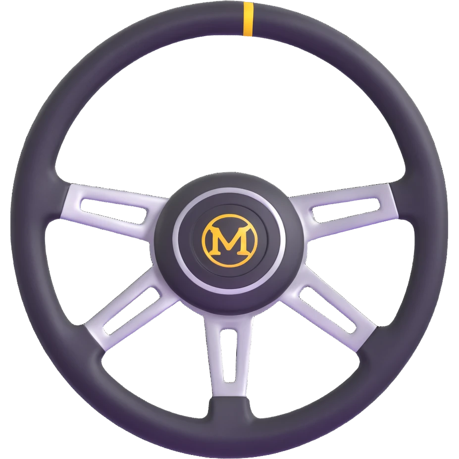 steering wheel with metallic shine emoji