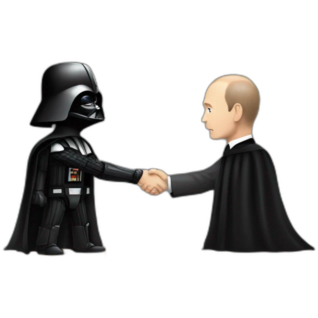 Darth vader and vladamir putin shaking hands emoji