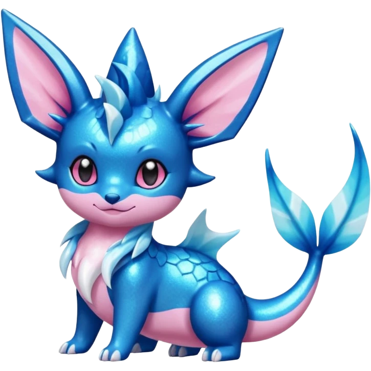 Black Oily Smooth Glossy Glittery Scaled Shiny  Vaporeon-Glaceon-Sylveon-Amaura-Fakémon-fusion emoji
