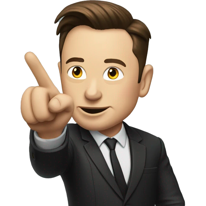 elon musk pointing index finger straight to the camera emoji