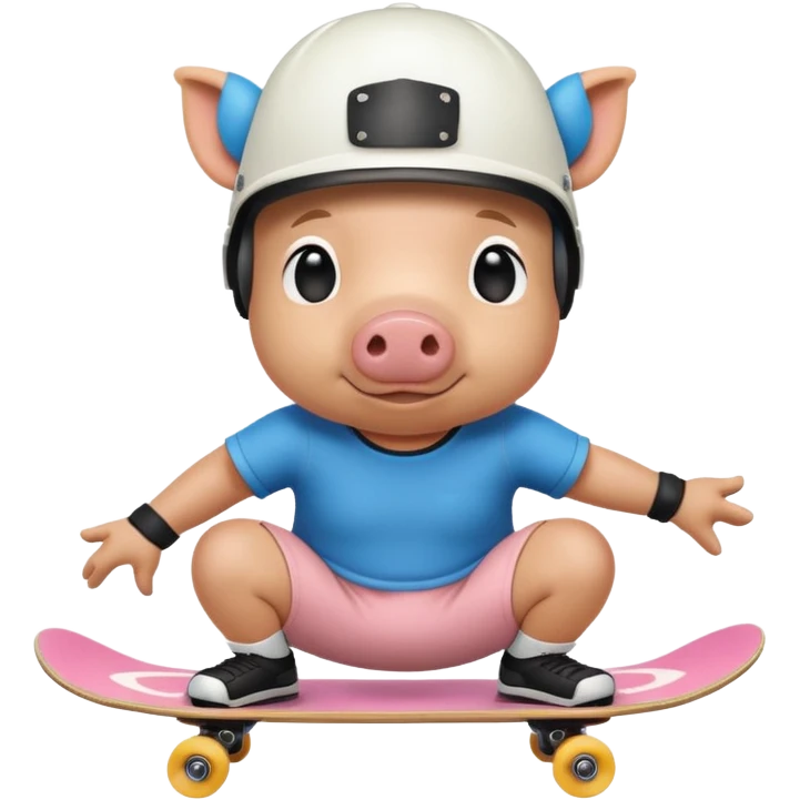 skater pig emoji