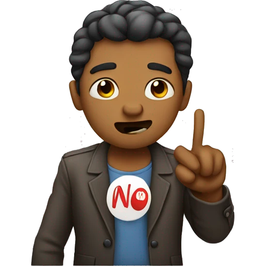 Man saying no with finger emoji