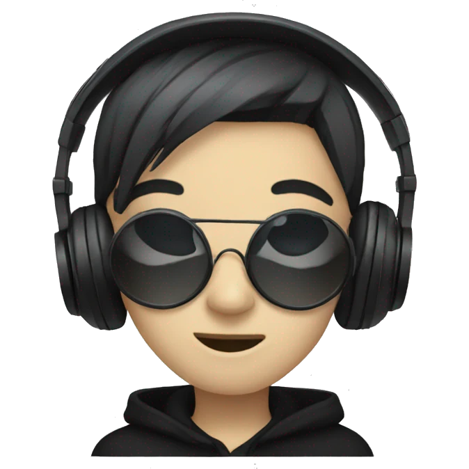 goth with headphones emoji