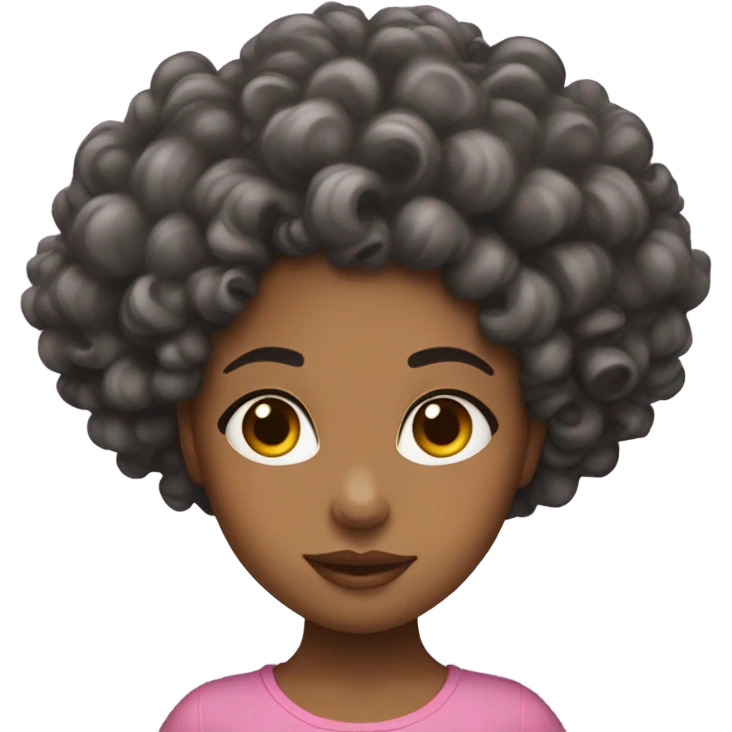 Blasian girl with 3C curls emoji