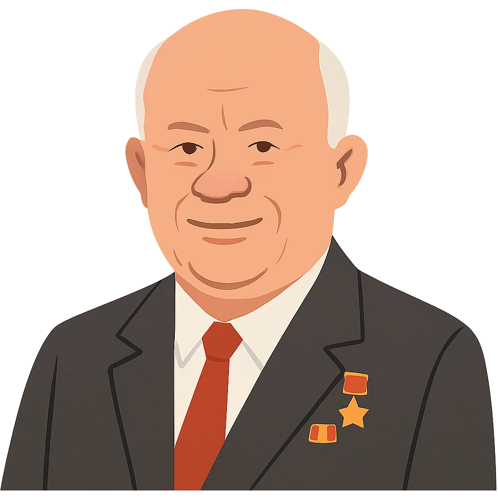 flat toon style portrait of Nikita Khrushchev emoji